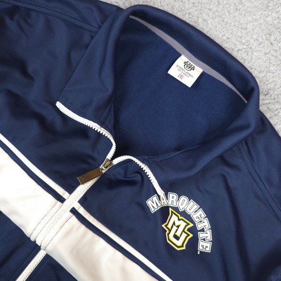 Authentic Apparel Other - ESPN University Mens Marquette Track Jacket Full Zip White Stripe 2XL